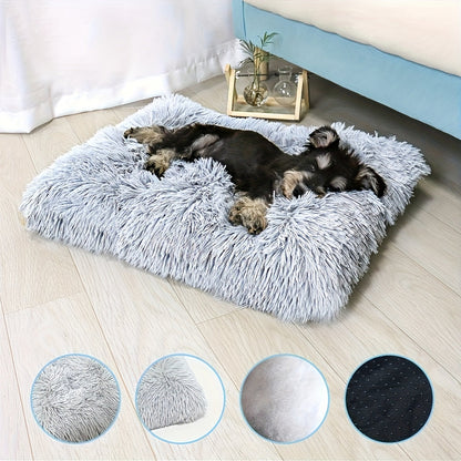 Oversized Plush-Lined Dog Bed & Cat Pad – Thick Warm Washable Polyester Pet Bedding for All Breeds | S, M, L, XL