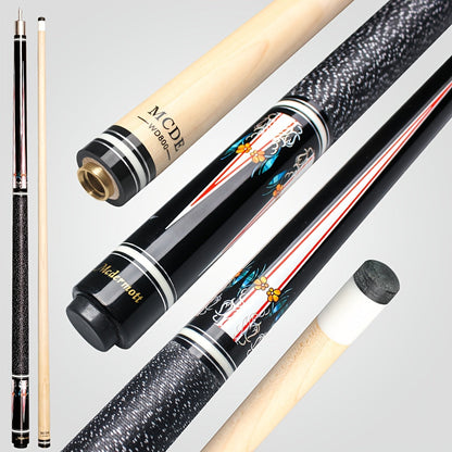 2-Piece Pool Cue 58 Inch – Grade A Canadian Maple, 12.5mm Low Deflection Shaft, Multi-Layer Leather Tip, Irish Linen Wrap – Professional Billiard Stick for Players