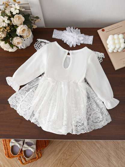 Baby Girls Outfit Set - Floral Lace Style 58821