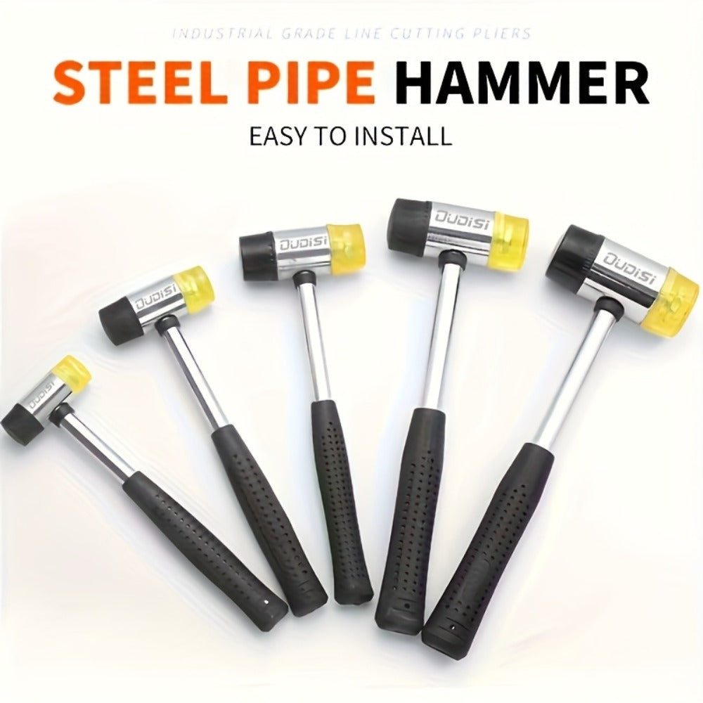 Double-Head Rubber Mallet – Plastic Installation Hammer with Rubber Handle, Rebound-Proof Soft Mallet for Floor Installation, Tile, Jewelry, Leather Crafts & Woodworking (25/30/35/40mm)