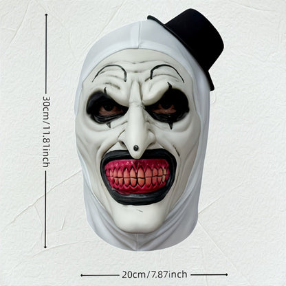 Horror Clown Mask Halloween Latex Full Face Scary Costume – Bloodless Red Tooth Clown Design for Adults & Teens, Haunted House Prop Costume Party Cosplay Creepy Aesthetic Gift
