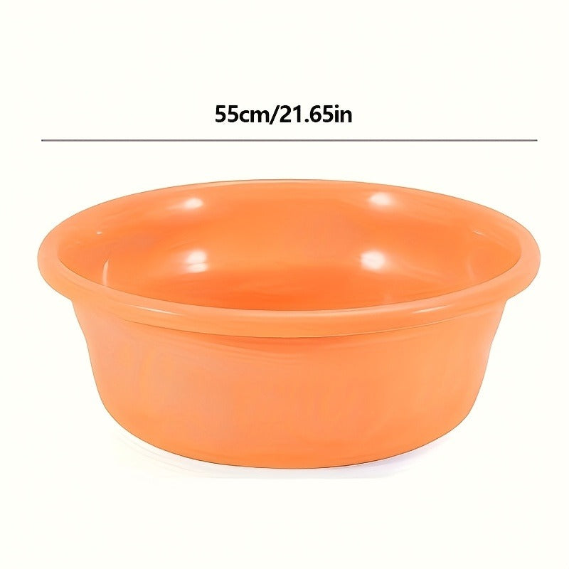 Plastic Wash Basin 12 Quart Stackable Round Tub - Portable Household Washing Bowl for Kitchen, Camping, Face Washing, Fruit & Vegetable Cleaning, Dish Washing & Bottle Rinsing, 4 Colors, Small to Oversized