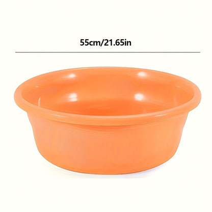 Plastic Wash Basin 12 Quart Stackable Round Tub - Portable Household Washing Bowl for Kitchen, Camping, Face Washing, Fruit & Vegetable Cleaning, Dish Washing & Bottle Rinsing, 4 Colors, Small to Oversized