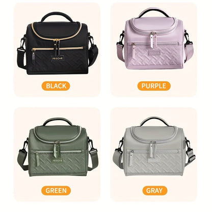 Insulated Lunch Bag Cooler Tote with Padded Shoulder Strap Leakproof Washable Polyester Meal Prep Bag for Work Picnic School Outdoor Activities Men Women