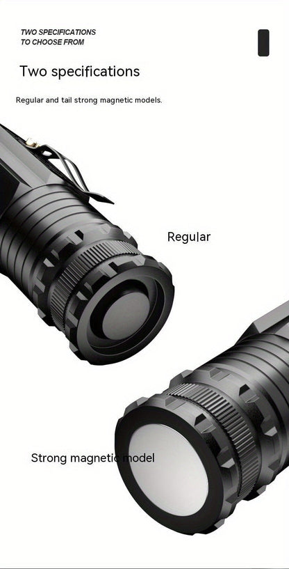 Magnetic LED Flashlight, 3000 Lumen Super Bright Rechargeable Torch with Strong Magnet Base, 300M Long Range Flood Beam for Outdoor, Camping, Household & Emergency Use