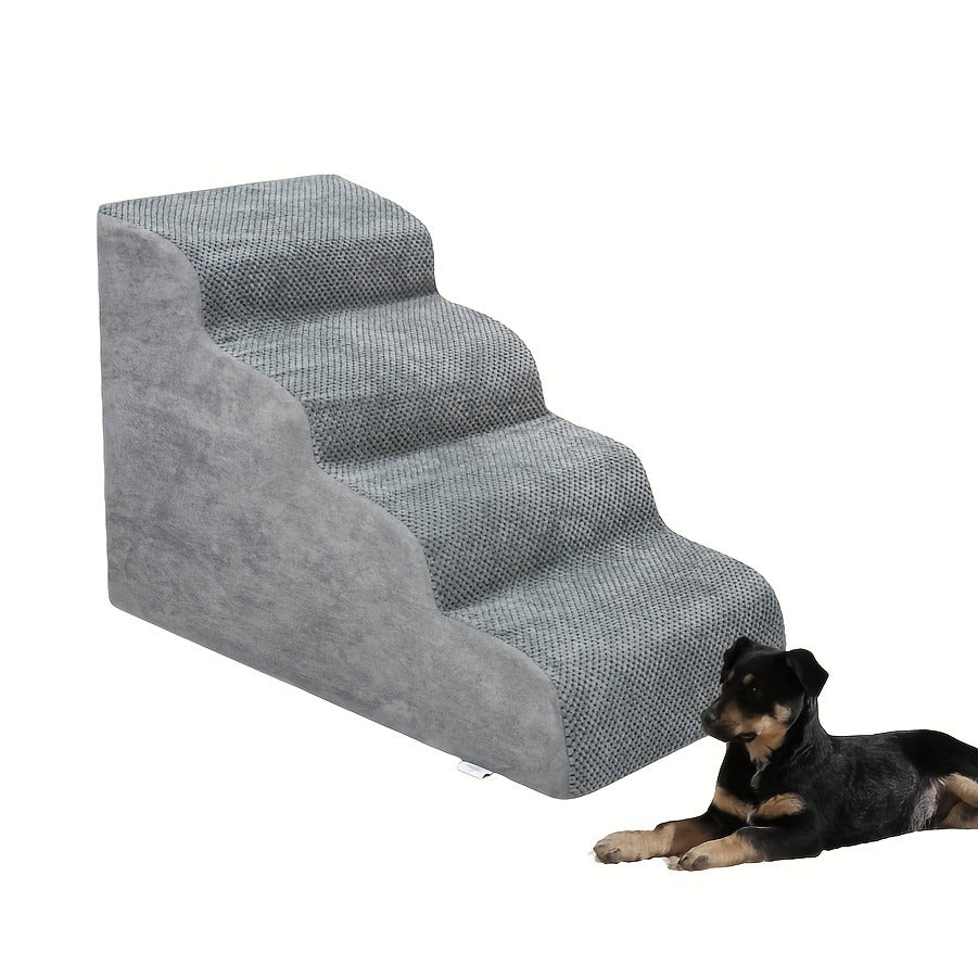 Dog Stairs for High Beds & Sofa - Extra Wide Foam Pet Steps with Non-Slip Bottom, Soft Cushioned Dog Ramp for Couch, Ideal for Small Dogs, Senior & Injured Pets, 2/3/4 Steps, 6 Colors