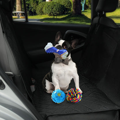 Dog Car Seat Cover for Back Seat - Waterproof Oxford & TPU Pet Seat Protector with Anti-Slip Base, Side Flaps, Seat Belt Openings & Mesh Window, Machine Washable Dog Car Cover for SUVs & Vehicles