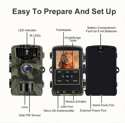 Trail Camera 48MP 4K Night Vision 0.2s Trigger 120 Degree Solar