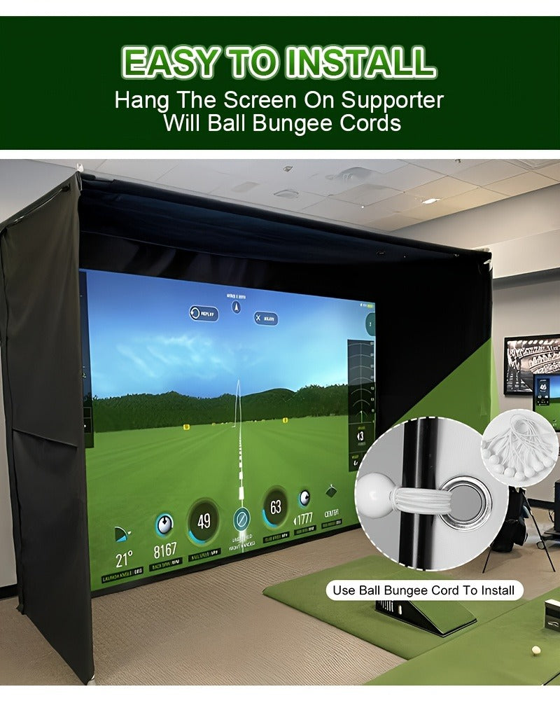 Golf Impact Screen 4K UHD – Ultra-Quiet 3D Golf Simulator Projector Screen, Wear-Resistant, Indoor Golf Training, 3 Sizes