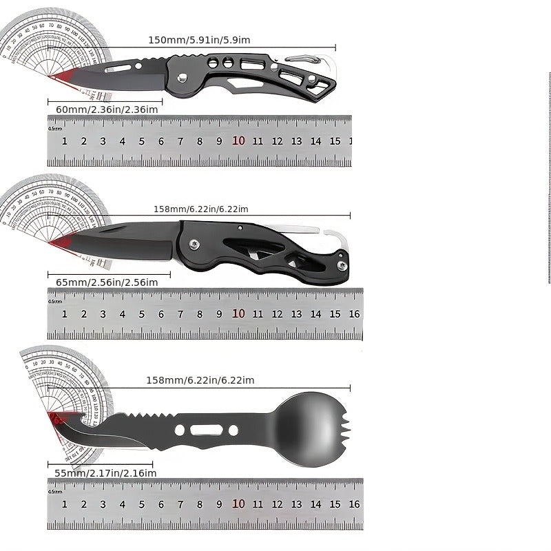Outdoor Survival Kit 12-115 Piece – Emergency Gear Set for Camping, Hiking & Survival, Multi-Tool Equipment for Men, Dad, Husband – Unique Outdoor Gift Idea