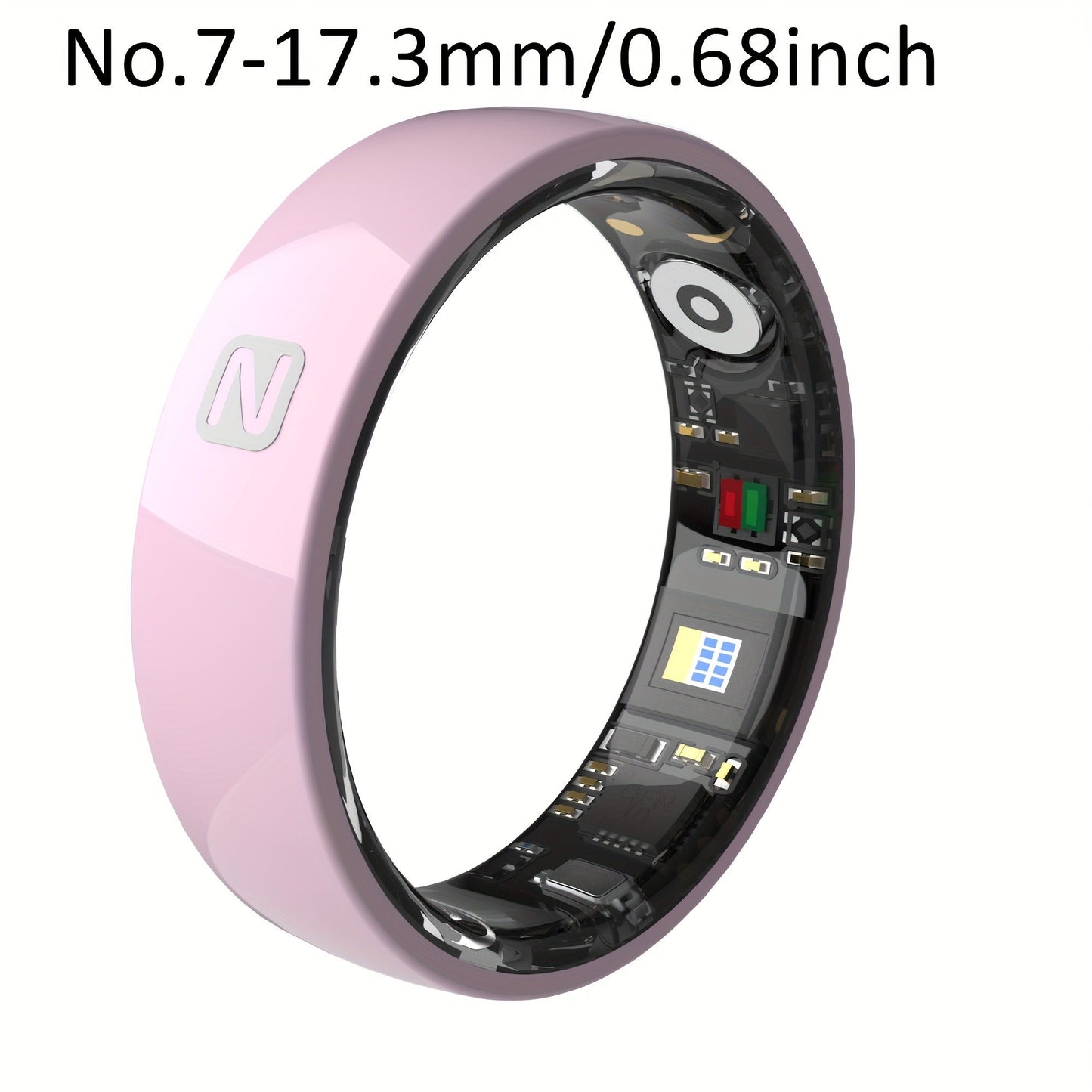 Fitness Tracker Smart Ring – IP68 Waterproof, Sleep & Step Monitor, Crystal Charging Case, Stainless Steel | Men & Women Sizes 7–13