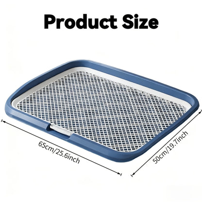 Indoor Dog Potty Tray with Removable Grating - Leak-Proof Puppy Training Toilet, Washable Pee Pad Holder for Apartments, Easy Clean Dog Bathroom, 7 Colors, Small & Large Sizes