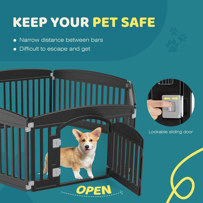 Foldable Dog Playpen & Indoor Outdoor Pet Fence – Portable, Easy to Clean, 4-Panel & 6-Panel, White & Black