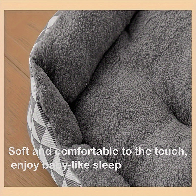 Pet Bed All-Season Soft Sleeping Pad for Cats & Dogs Breathable Washable Mat 4 Sizes M L XL XXL Fits All Breeds Grey Stripes Yellow Chicken