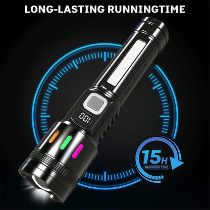 3000 Lumen Tactical Flashlight 2-Pack – USB-C COB Zoomable