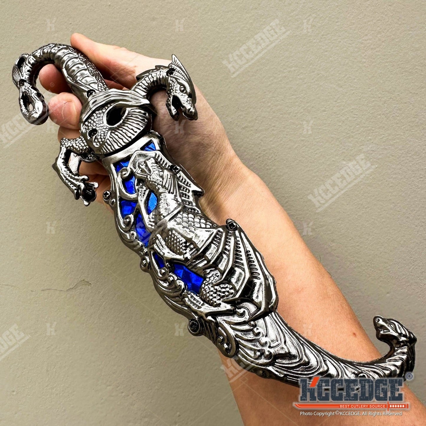 Medieval Fantasy Fixed Blade Knife with Scabbard – 9" Dragon Cosplay Collectible Dagger, 440 Stainless Steel, Historical Replica for Display & Medieval Fair Props