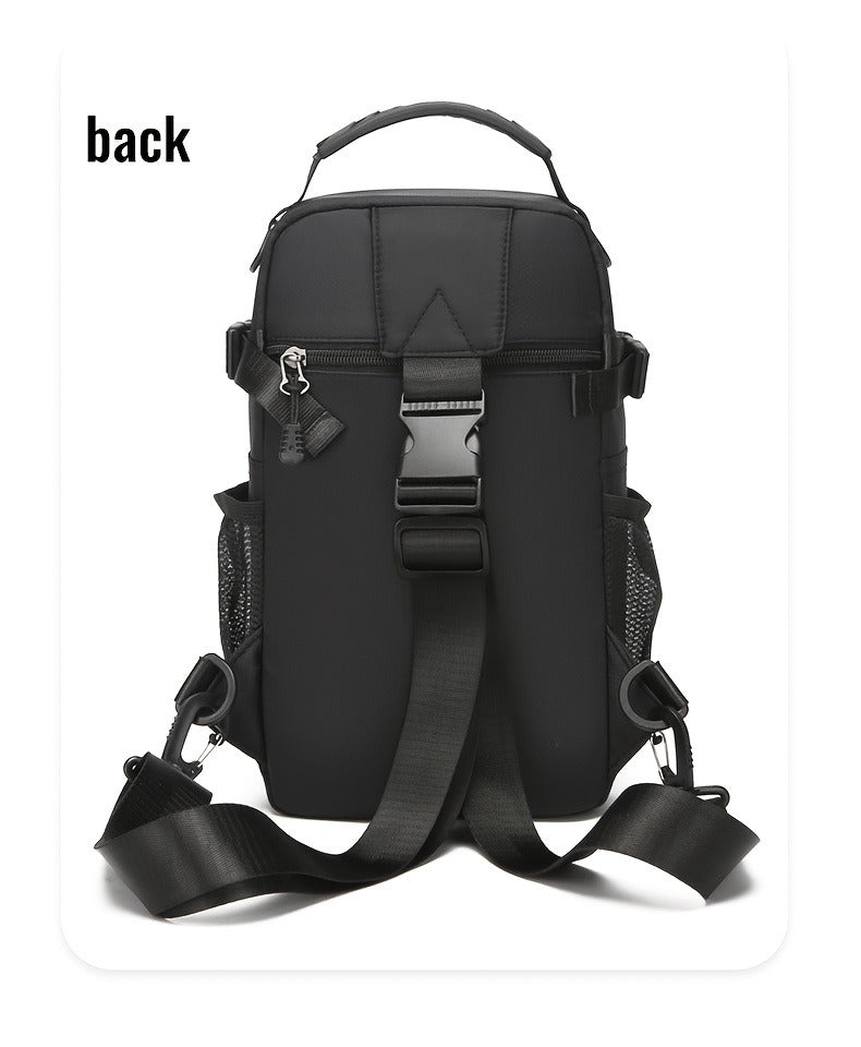 Crossbody Chest Bag Unisex Multipurpose Shoulder Sling Bag with Adjustable Strap Zipper Closure Versatile Carry Styles for Daily Use Travel Outdoor Black Grey
