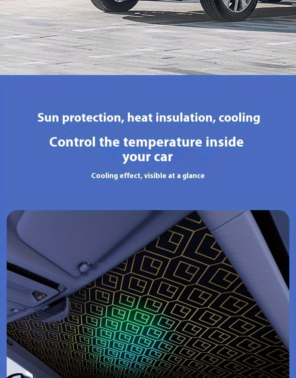 Laser Insulation Windshield Sunshade 5-Layer Thickened Front Window Heat Blocker Diamond Pattern Gold Black Fits All Vehicles Ford F150 Toyota Tundra Sienna UV Sun Protection Car Heat Shield