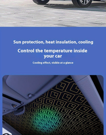Laser Insulation Windshield Sunshade 5-Layer Thickened Front Window Heat Blocker Diamond Pattern Gold Black Fits All Vehicles Ford F150 Toyota Tundra Sienna UV Sun Protection Car Heat Shield