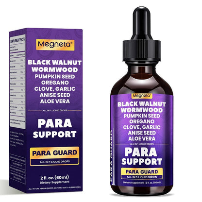 Black Walnut Liquid Drops with Clove, Garlic, Turmeric, Pumpkin Seed & Oregano - High Potency Herbal Supplement for Digestive Health & Gut Support - 2.03 oz