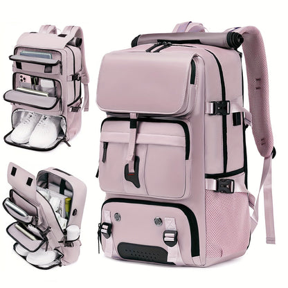 Large Capacity Laptop Backpack with Shoe Compartment & USB Charging Port – Waterproof Soft Shell Daypack for Men & Women, Multi-Functional Travel Rucksack for Business, College & Daily Commute, Multiple Colors Available