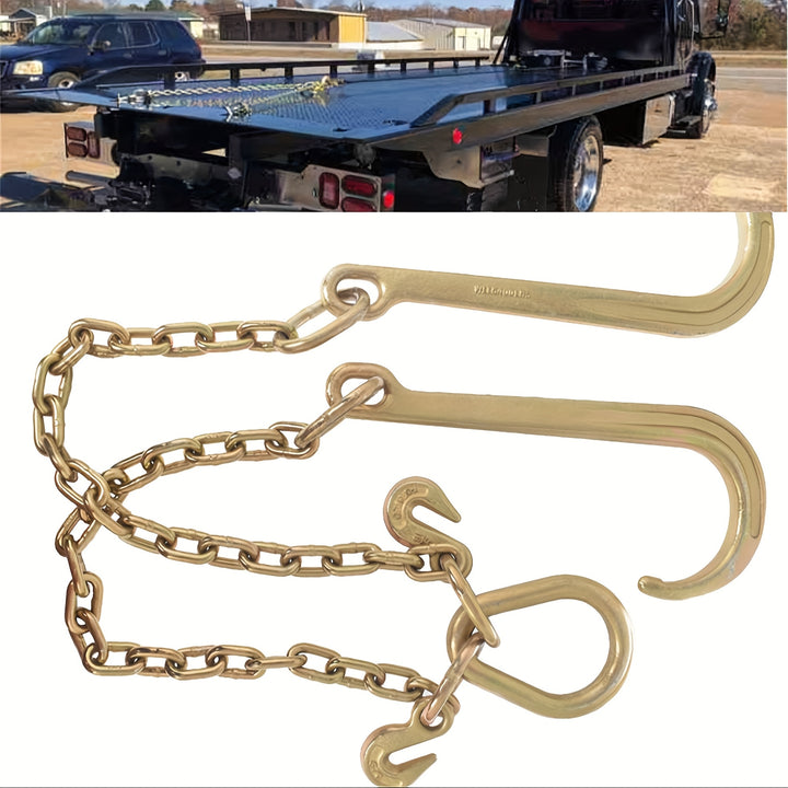 "Say Goodbye to Broken Chains! 5/16X2ft Trailer Chain Set with Lock Hook | 300% More Wear-resistant Than The Original V-chain | Quick Installation In 30 Seconds"