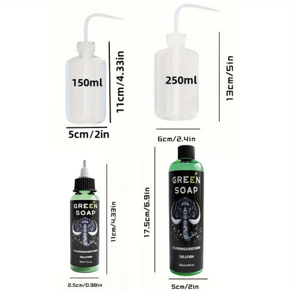 Tattoo Green Soap Kit Cleansing Solution with Squeeze Bottle – Green and Blue Tattoo Soap for Artists, Safe Color Foam Moisturizing Formula, Tattoo Supplies and Accessories Multiple Sizes