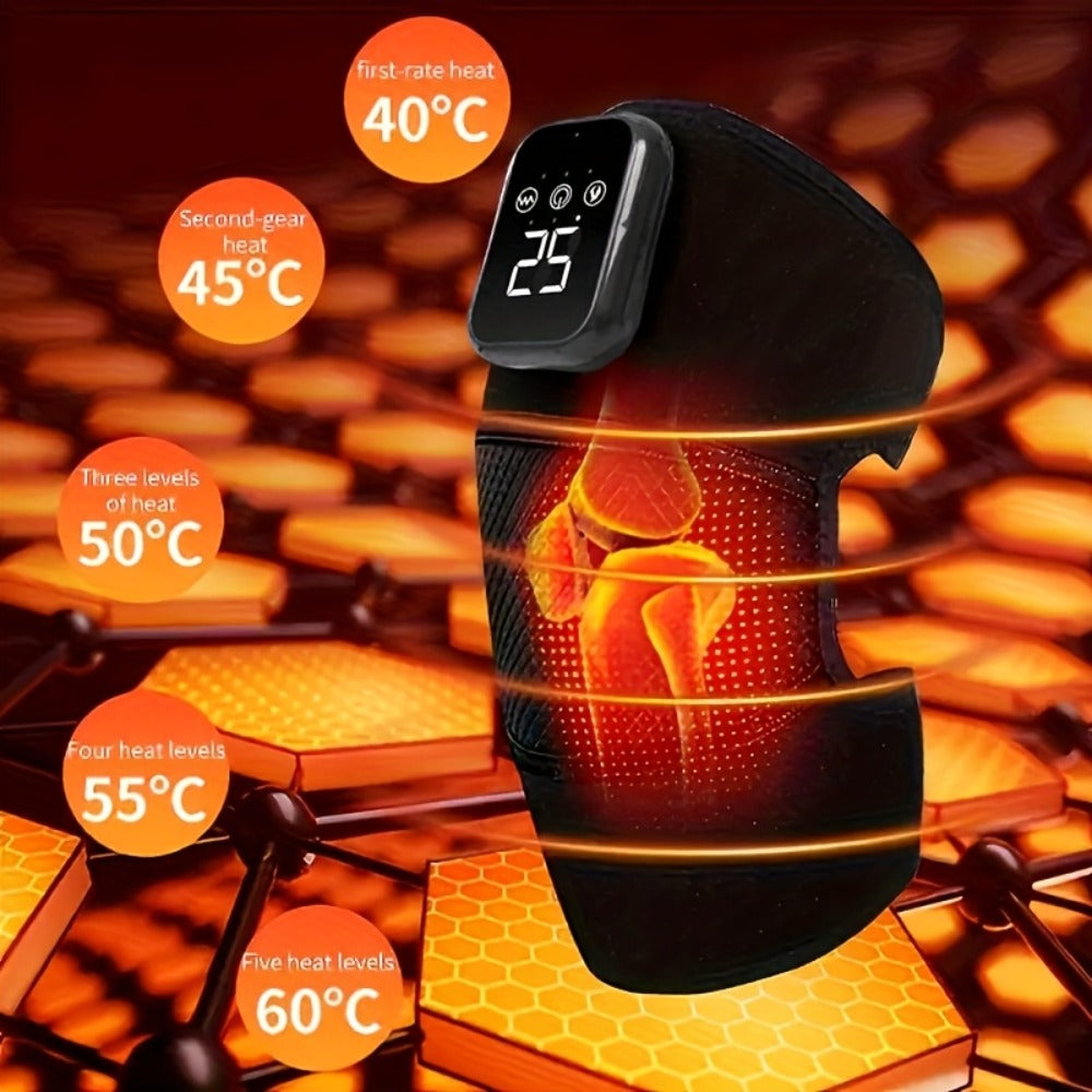 Knee Massager with Heat – 3-Level Heating Pad for Knee Pain Relief, Joint & Muscle Warmth, Anti-Slip Breathable Knee Brace for Men & Women