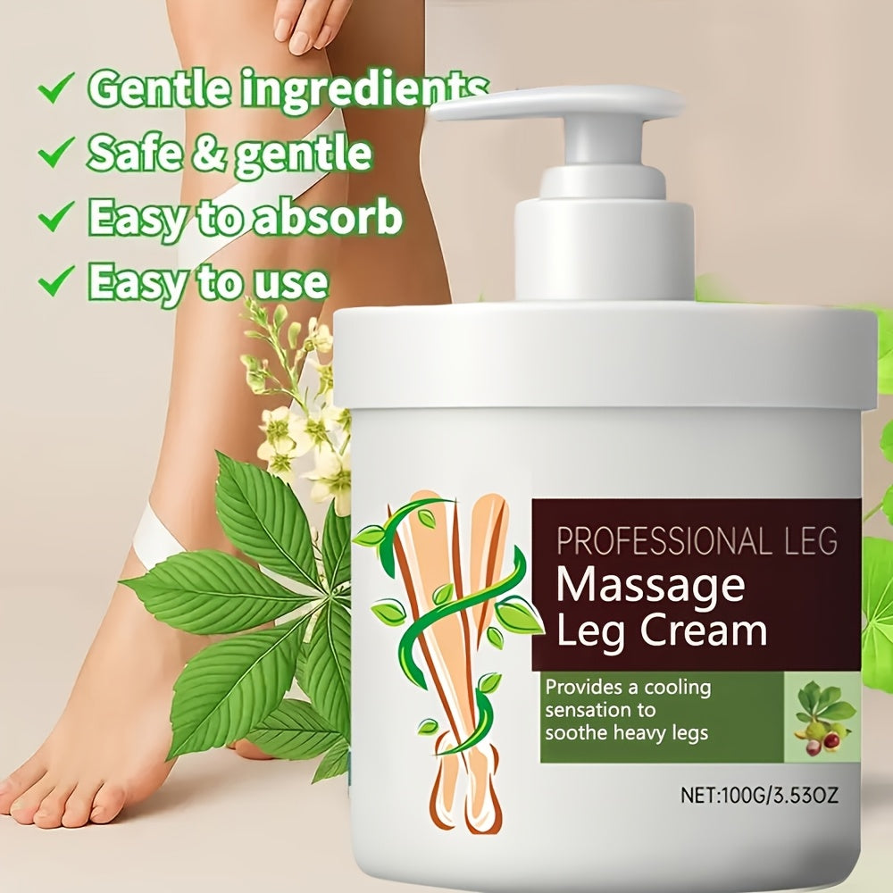 Leg Massage Cream with Snakehead & Bee Venom – Multi-Functional Relief, Long-Lasting Moisture, Lightweight Non-Greasy Formula | Gentle for Sensitive Skin | Muscle & Posture Support | 100G