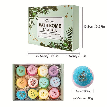 Bath Bomb Gift Set 12 Pack Extra Large - Mixed Essential Oil Bubble Bath Balls with 12 Aromatic Scents, Luxury Spa Fizzy Bath Bombs for Women Men, Birthday Christmas Valentine's Day Gift