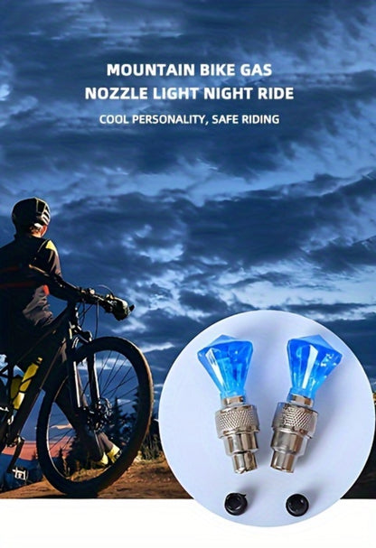 LED Breathing Light Tire Valve Caps – Running Horse & Wind Fire Wheel Light Effect for Car & Motorcycle Wheels