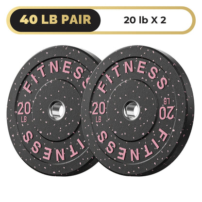 Bumper Plates Colored Rubber Weight Plates – 2-Inch Olympic Barbell Plates for Weightlifting & Strength Training, High Bounce Floor Protection, Low Odor, Non-Slip Surface, Home Gym & Commercial Gym