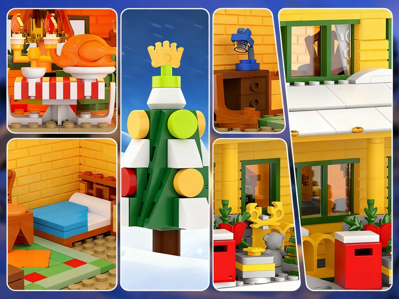Christmas Story Building Blocks Set 1146 Pcs – LED Lit Classic Movie Style Christmas House Model Character Figures Holiday Display Decoration Family Gift Adults Kids