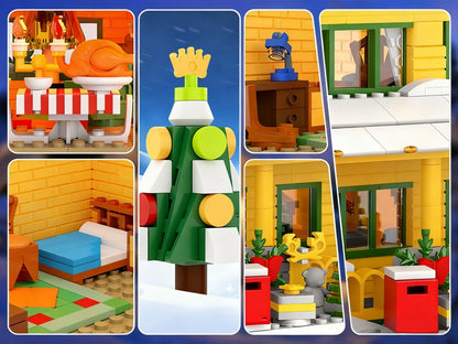 Christmas Story Building Blocks Set 1146 Pcs – LED Lit Classic Movie Style Christmas House Model Character Figures Holiday Display Decoration Family Gift Adults Kids