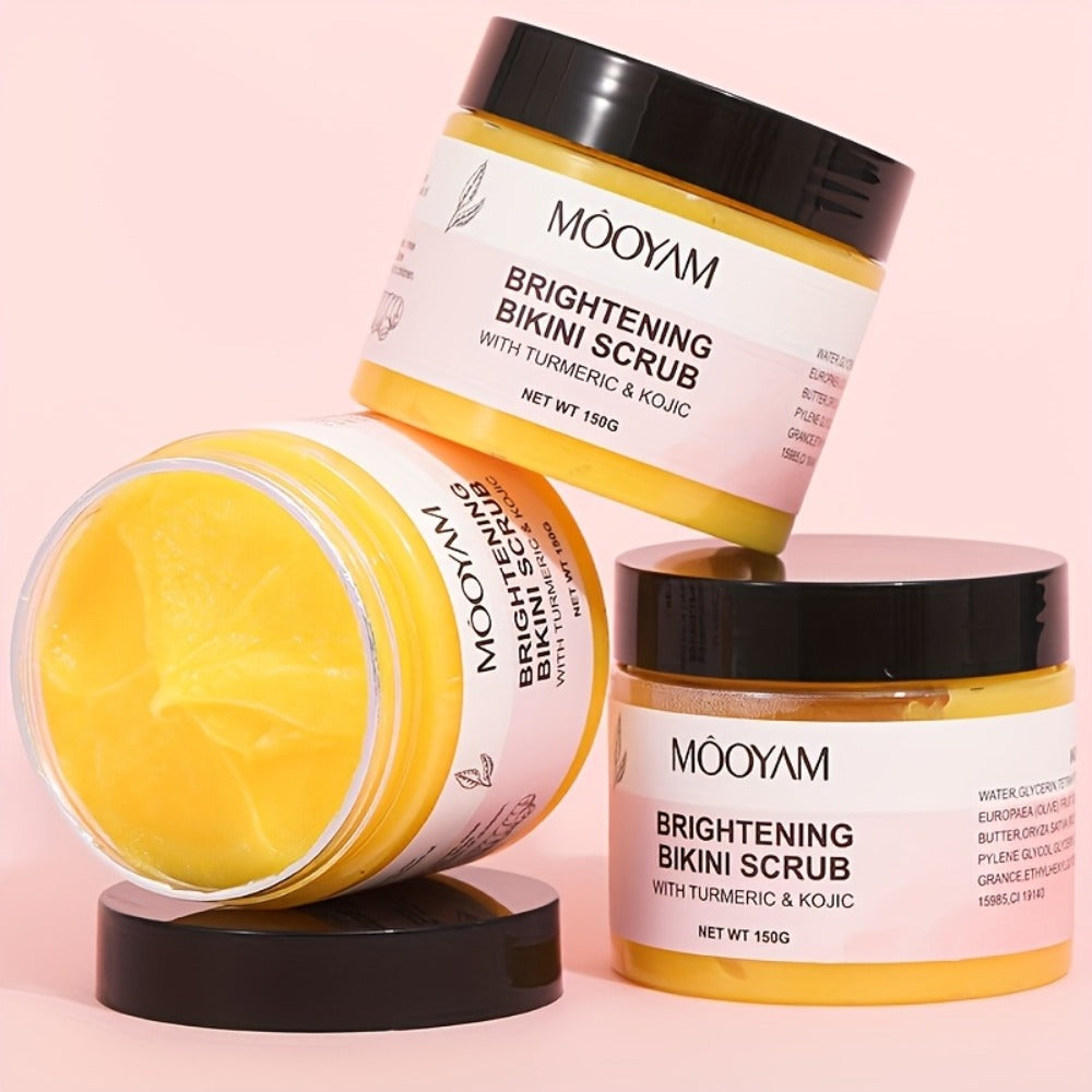 Glycolic Acid Bikini Area Scrub 150g – Kojic Acid & Turmeric Exfoliating Paste, Brightening Treatment for Dark Spots, Ingrown Hairs, Hyperpigmentation, Smooth Radiant Skin for Women