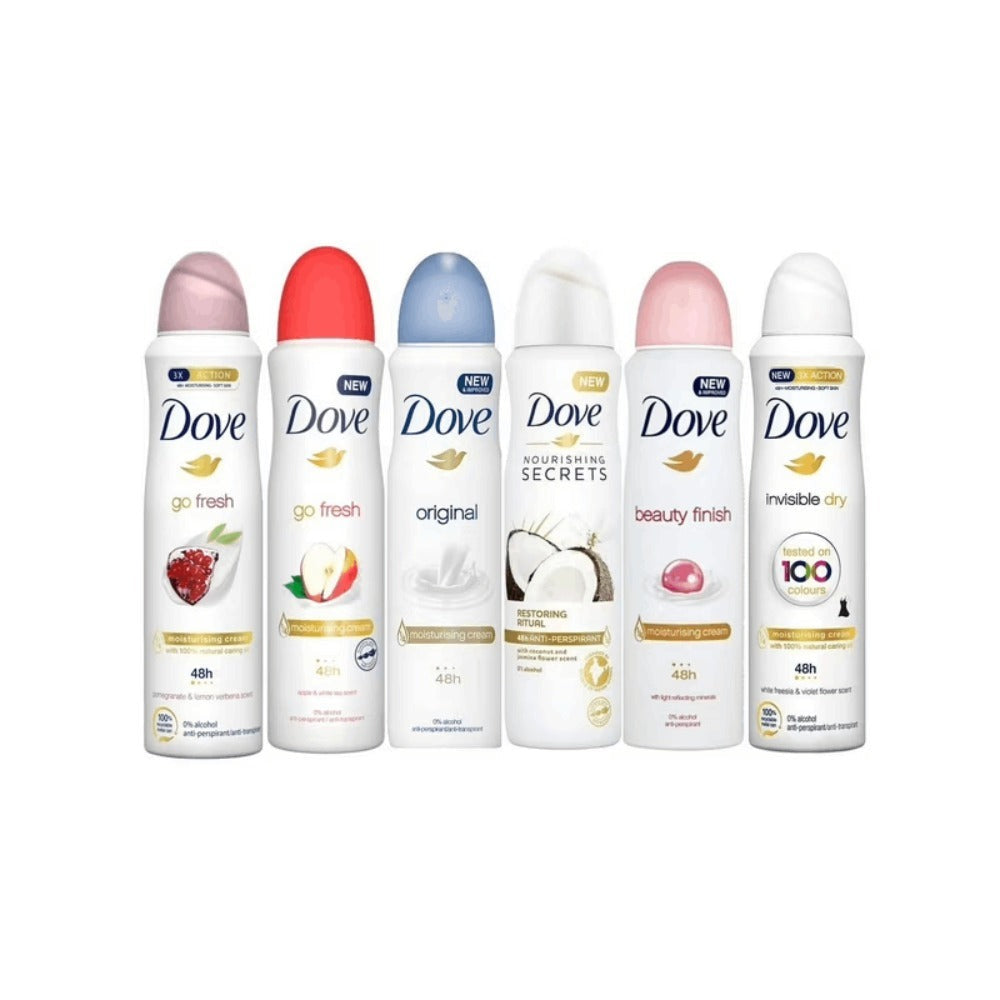 Dove Women Deodorant Spray 150ml Long-Lasting Scent Protection Anti-Perspirant Body Spray for Women – 48H Freshness, Gentle on Skin, Bulk Pack Options
