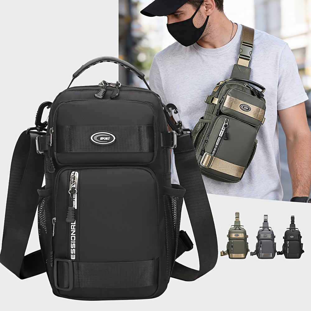Crossbody Chest Bag Unisex Multipurpose Shoulder Sling Bag with Adjustable Strap Zipper Closure Versatile Carry Styles for Daily Use Travel Outdoor Black Grey