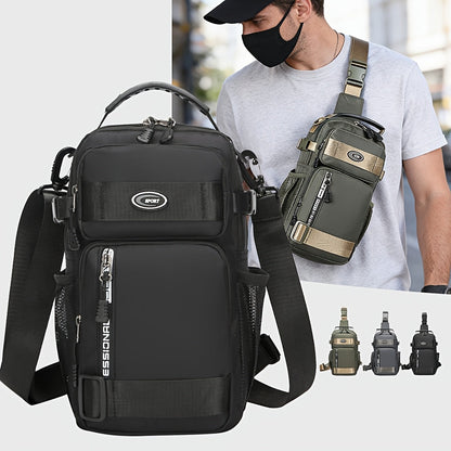 Crossbody Chest Bag Unisex Multipurpose Shoulder Sling Bag with Adjustable Strap Zipper Closure Versatile Carry Styles for Daily Use Travel Outdoor Black Grey