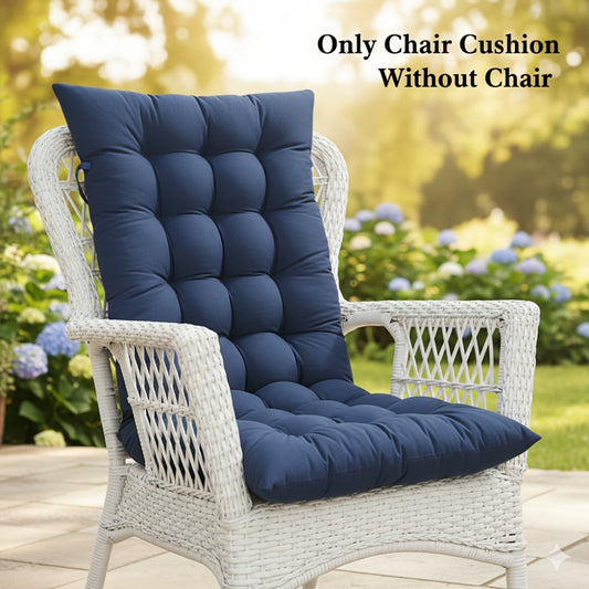 Chair Cushion, Cloud Tufted 18.9"x47" - Thick Plush Seat & Back Cushion with Non-Slip Ties shown in the main product view