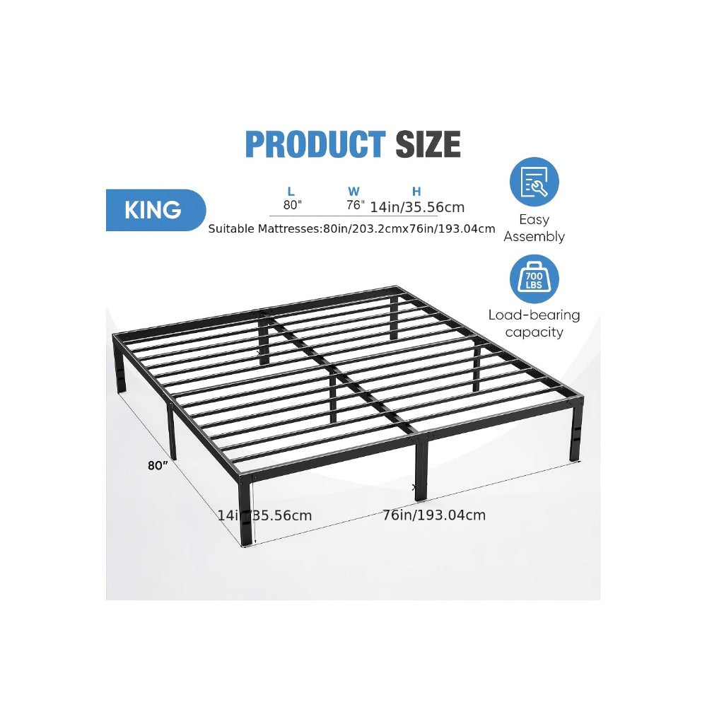 18-Inch Metal Bed Frame with No Box Spring Needed for Bedroom Comfort and Support detail image - detail view 17