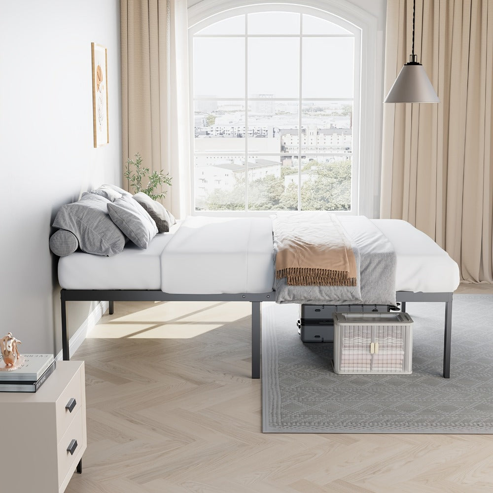 18-Inch Metal Bed Frame with No Box Spring Needed for Bedroom Comfort and Support detail image