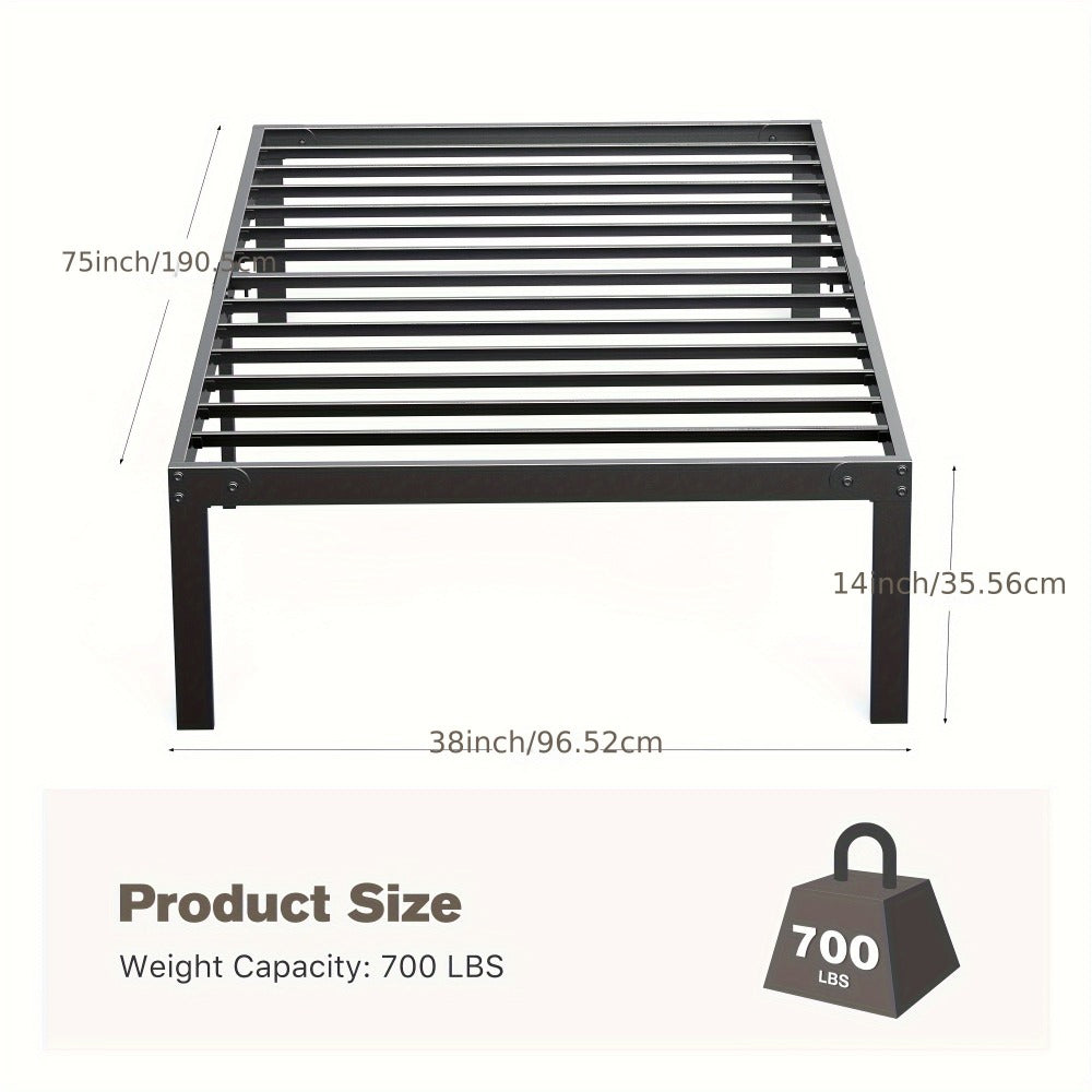18-Inch Metal Bed Frame with No Box Spring Needed for Bedroom Comfort and Support detail image - detail view 4