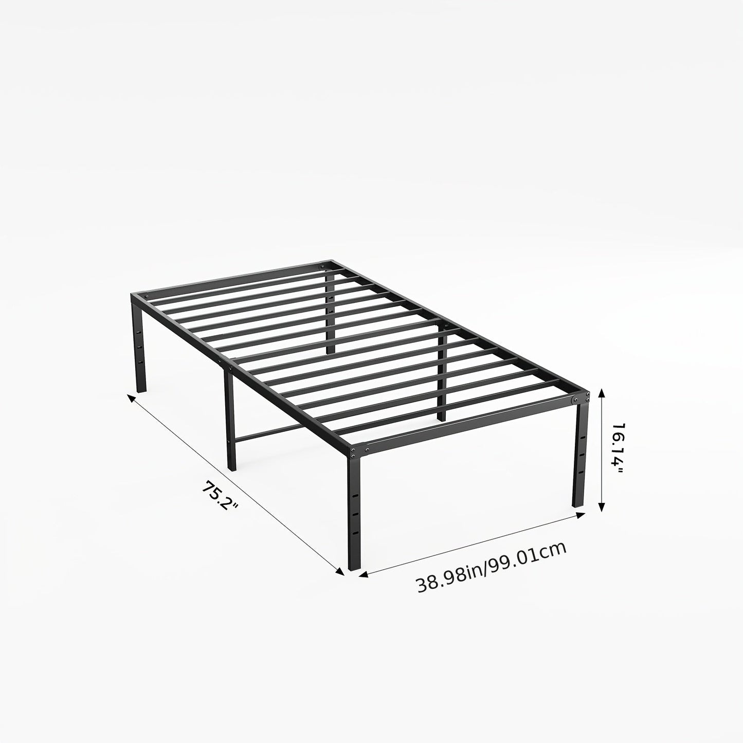 Bed Frame shown in the Twin (16IN) option