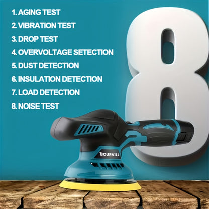 Cordless Car Polisher 5-Inch 8-Speed up to 5000 RPM with Battery for Car Detailing Scratch Removal Paint Correction - Portable Buffer Polishing Machine
