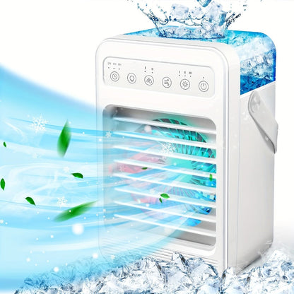 Portable Mini Air Conditioner Fan | Personal Evaporative Cooler with 3-Speed Settings & Timer, Quiet Desktop Cooling Fan for Room, Home, Office & Car Use – USB Powered, Compact Design