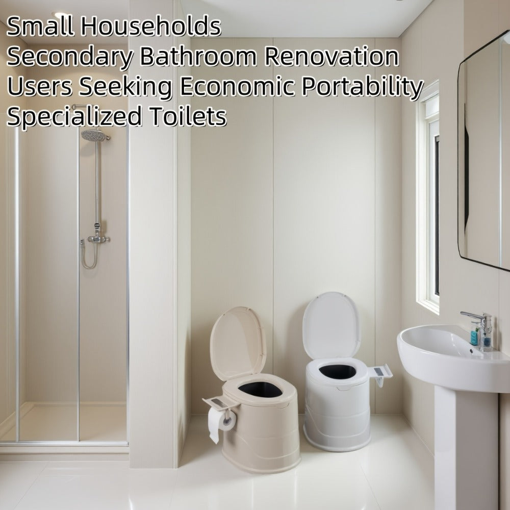 Portable Toilet with Lid Odor Control Tissue Holder Lightweight Camping Toilet for RV Camper Outdoor Travel Hiking Emergency Use No Electricity Required, Khaki