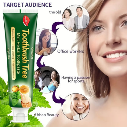 Natural Toothpaste 3-Pack – Herbal Mint Formula for Sensitive Gums & Teeth, Long-Lasting Freshness, Gentle Deep Cleaning Dental Care for Men & Women, Sleek Tube Design with Natural Ingredients