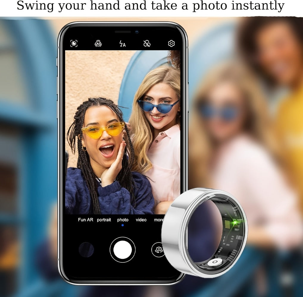 Smart Ring Fitness & Health Tracker for Men & Women – Heart Rate, Sleep, Steps, Calories, Body Temp & HRV Monitoring, IP68 Waterproof, iOS & Android Compatible