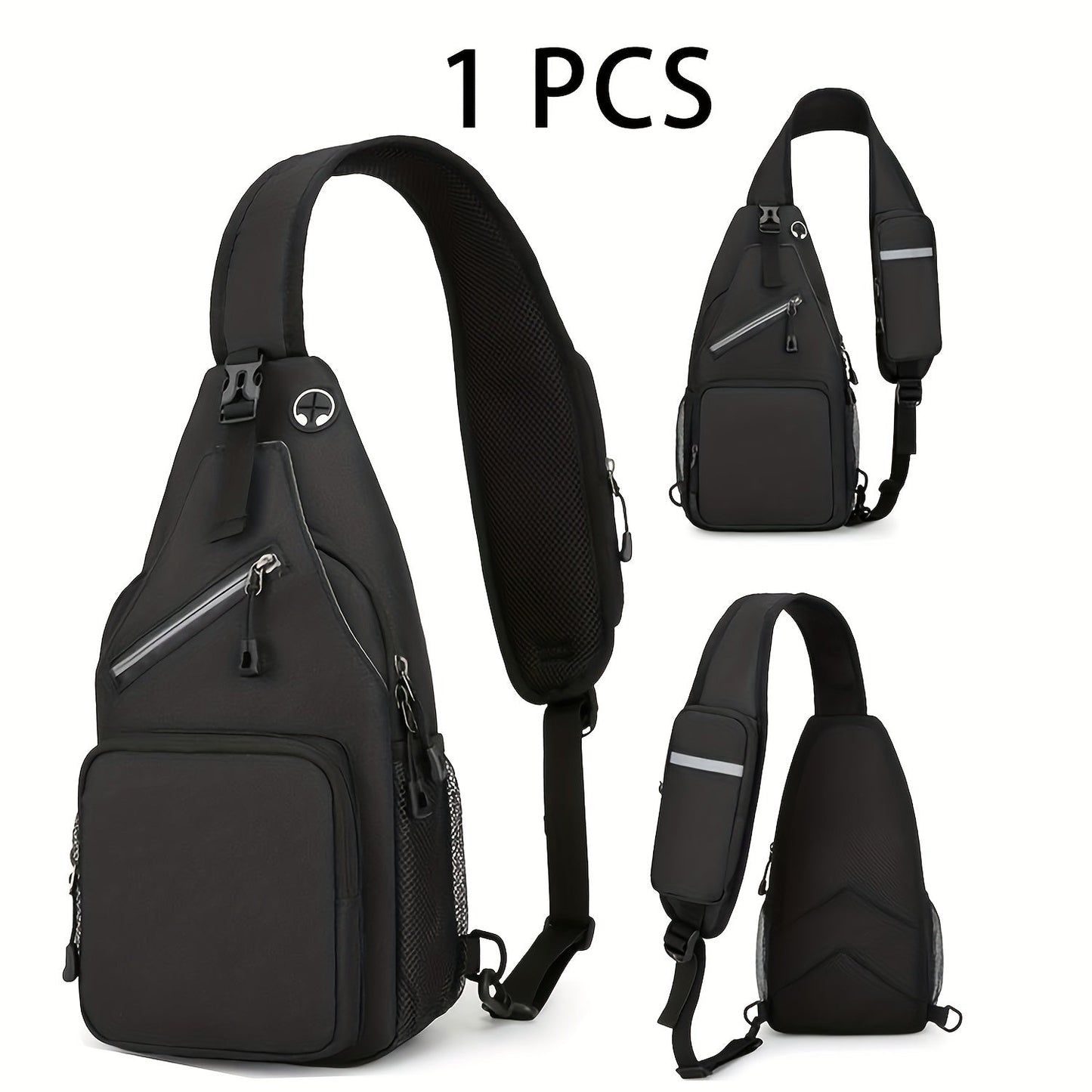 Crossbody Bag for Women & Men, Large Capacity Single Shoulder Bag with Zipper, Lightweight Multi-Pocket Design, Casual Sling Bag for Travel, Hiking, Work & Daily Use – Multiple Colors Available