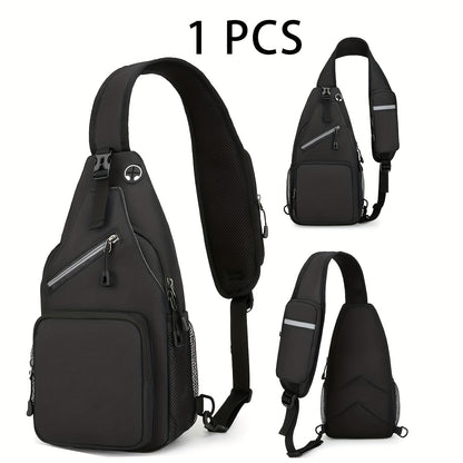 Crossbody Bag for Women & Men, Large Capacity Single Shoulder Bag with Zipper, Lightweight Multi-Pocket Design, Casual Sling Bag for Travel, Hiking, Work & Daily Use – Multiple Colors Available
